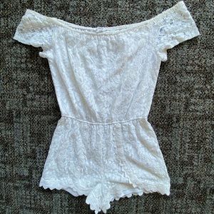 BB Dakota White Lace Romper